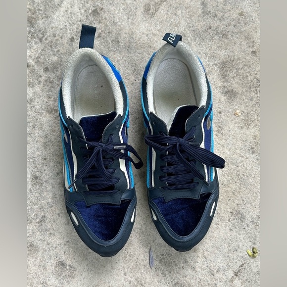 Sandro Paris Flame Sneakers, 3 blues, size 40 - Picture 2 of 11